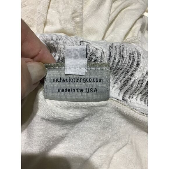 Niche Nilgun Cream Asymmetrical Shark Bite Tunic Top M - Picture 7 of 8